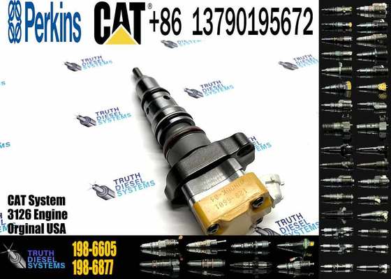 1986605 High Quality Excavator Parts Diesel Fuel Injector 198-6605 for Cat Caterpillar Engine 3126 3126B 3126E
